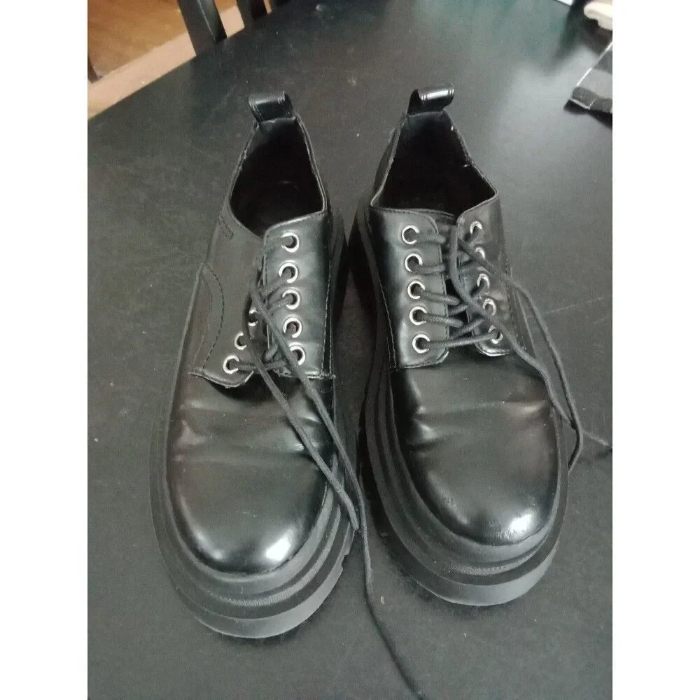 Zara Black Platform Lace-Up Oxfords